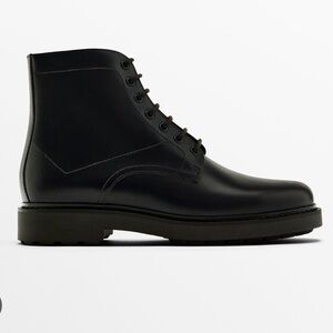 NWT Massimo Dutti Men's Brown‎ Leather Lace Up Boots 2079 Size 10 (43)